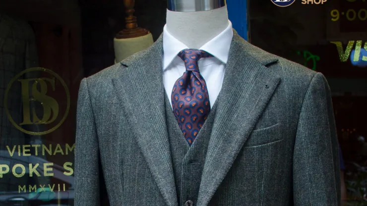Bộ suit vải vintage flannel từ nhà Hardy Minnis (Anh)