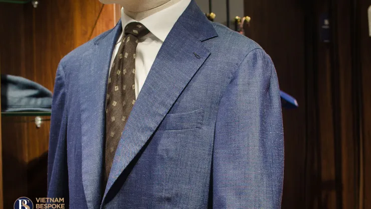 Chất bất cần của bộ suit Denim vải wool silk linen cho mùa thu.