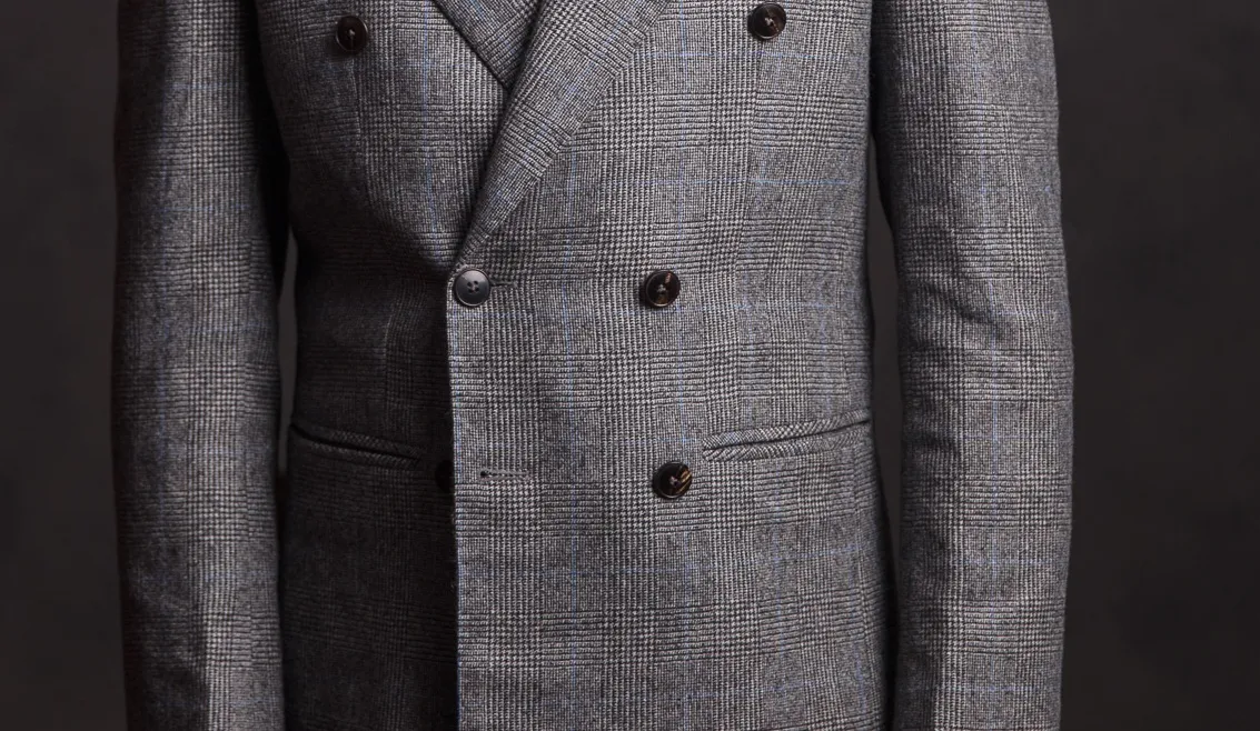 Bộ suit flannel hai hàng cúc tại nhà may VBS.