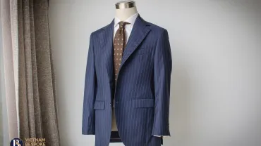Pinstripe suit at Vietnam Bespoke Shop.