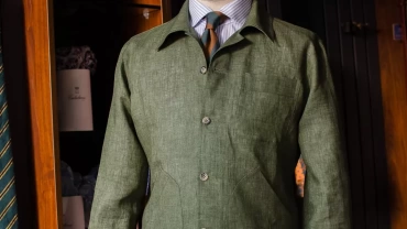 Linen Over Shirt in Fabric by Solbiati